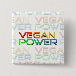 Vegan Power 2 Inch Square Button
