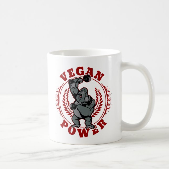Vegan Power Bodybuilder Gorilla Coffee Mug (Right)