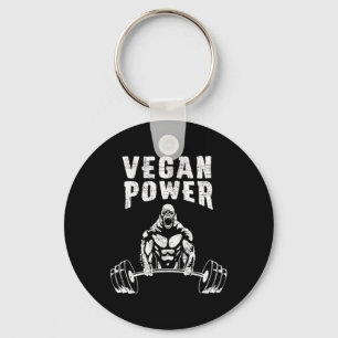 Vegan Power Gorilla Bodybuilding Gym Workout Desig Keychain