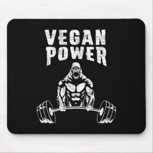 Vegan Power Gorilla Bodybuilding Gym Workout Desig Mouse Pad