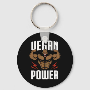 Vegan Power - Gorilla Workout And Gym Bodybuilding Keychain