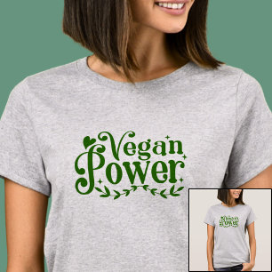 Vegan Power - on Light Grey  T-Shirt
