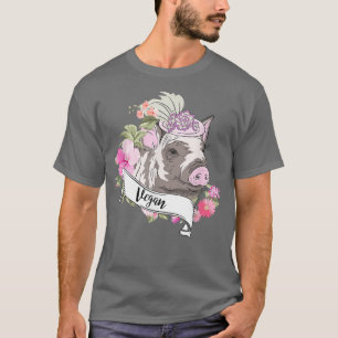 Vegan Power Pig   Veganism Animal Lover Vegetarian T-Shirt