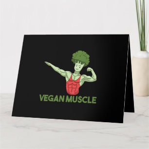 Vegan Power Vegetarian Plant Broccoli Bodybuilding Card