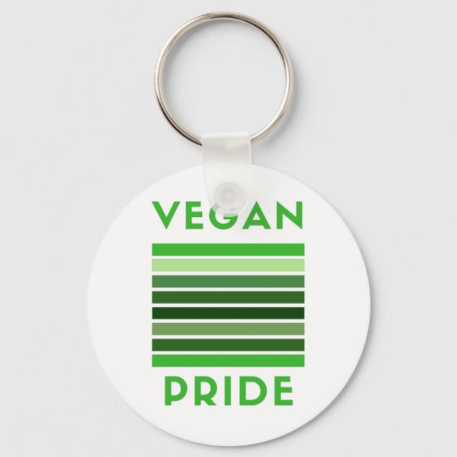 Vegan Pride Flag Button Keychain (Front)