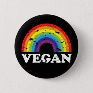 Vegan Rainbow 2 Inch Round Button