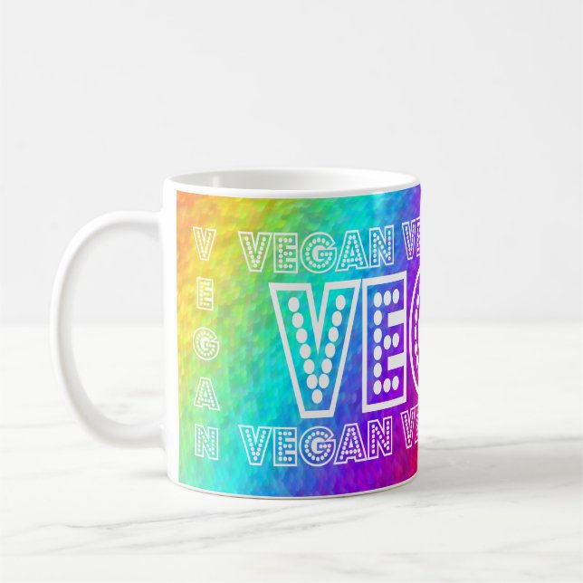 Vegan Rainbow Background Mug (Left)