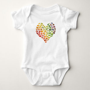 Vegan Rainbow Heart Baby Bodysuit