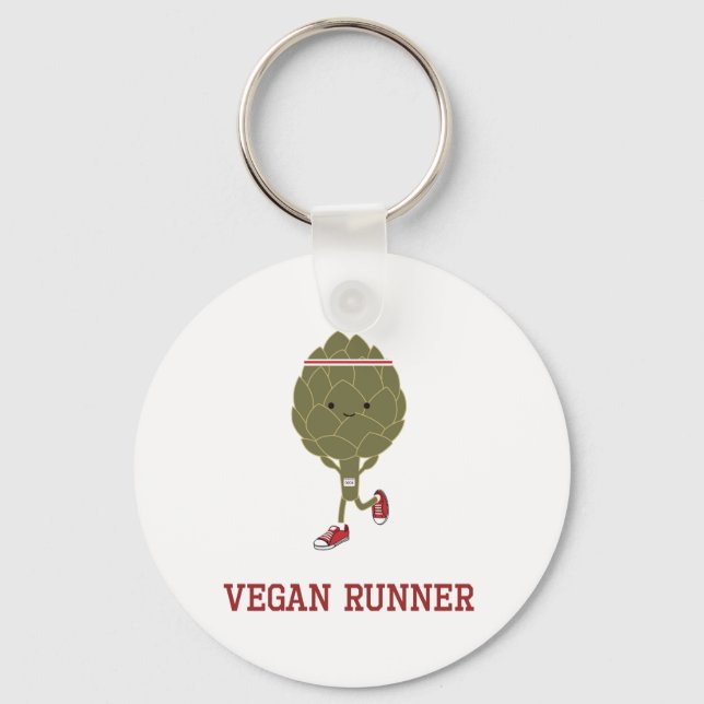 Vegan Runner Artichoke Keychain (Front)