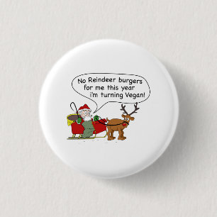 Vegan Santa 1 Inch Round Button