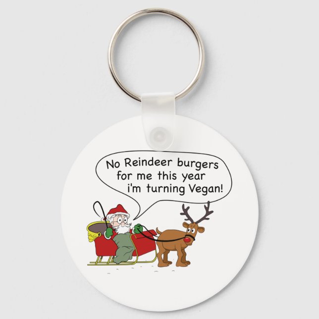 Vegan Santa Keychain (Front)