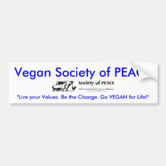 Vegan Society of PEACE logo bumper sticker