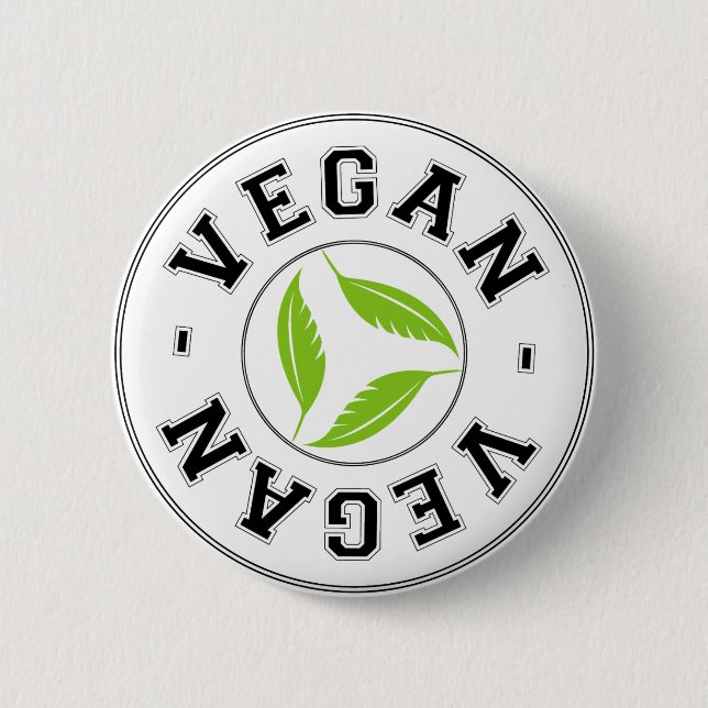 Vegan Sports Logo 2 Inch Round Button (Front)