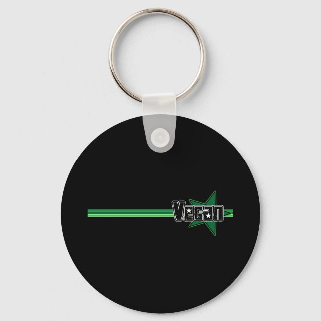 Vegan Star Black Keychain (Front)