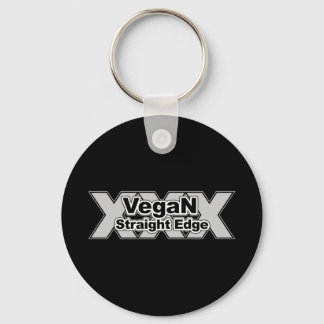 Vegan Straight Edge Black Keychain
