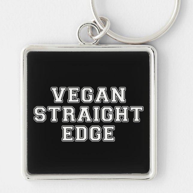 Vegan Straight Edge Keychain (Front)