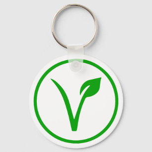 Vegan Symbol Vegetarian Veganism Animal Rights Keychain
