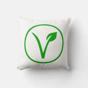 Vegan Symbol Vegetarian Veganism Animal Rights Throw Pillow