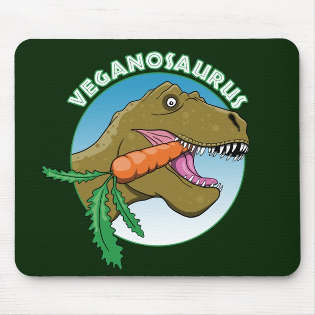 Vegan T-Rex - Veganism Humour Mouse Pad (Front)