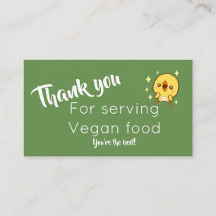 vegan thank you calling card