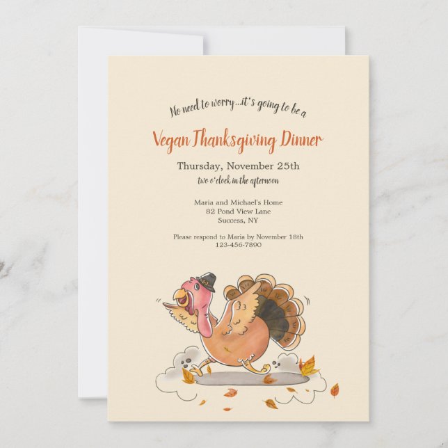 Vegan Thanksgiving Dinner Invitation (Front)