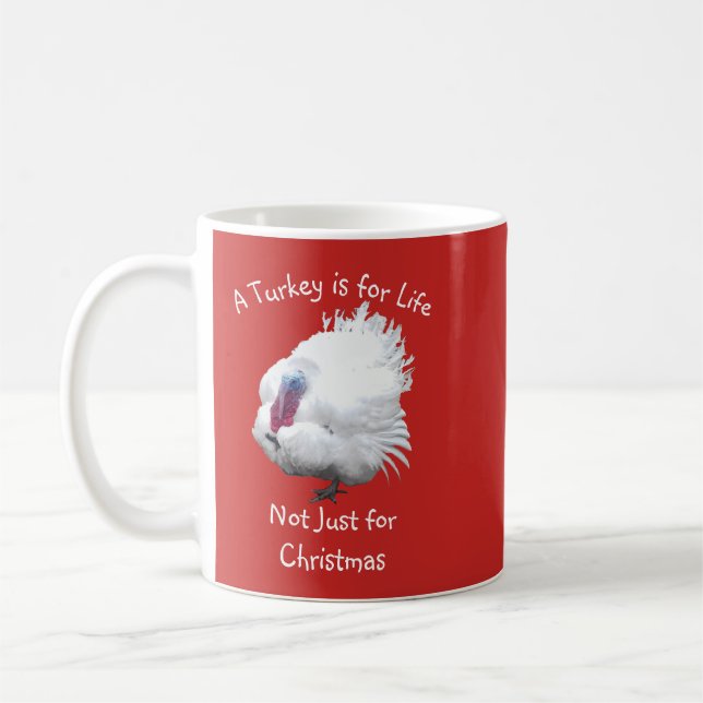 Vegan Turkey Christmas Coffee Mug (Left)