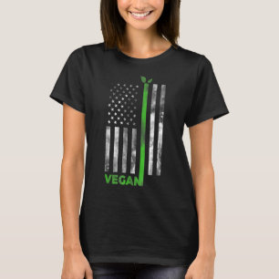 Vegan USA American Flag Vegetarian Farming T-Shirt