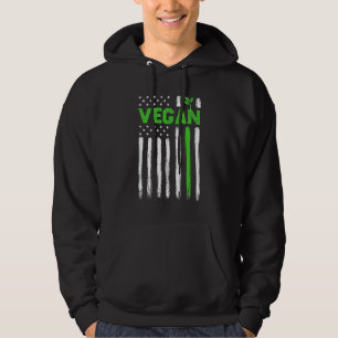 Vegan USA American Flag Vegetarian Farming Vegan 4 Hoodie