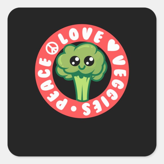 Vegan Vegetables Broccoli Square Sticker (Front)
