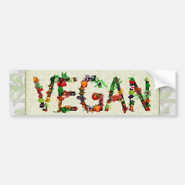 Vegan Vegetables Bumper Sticker (Front)