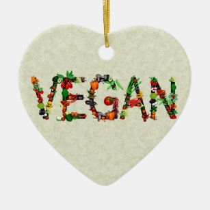 Vegan Vegetables Ceramic Ornament