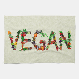Vegan Vegetables Kitchen Towel