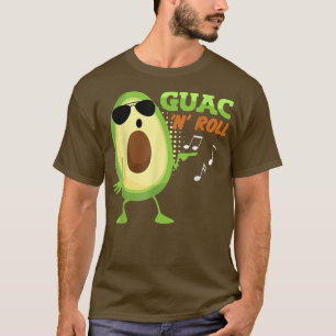Vegan vegetarian avocado saying Guac n Roll Guacam T-Shirt