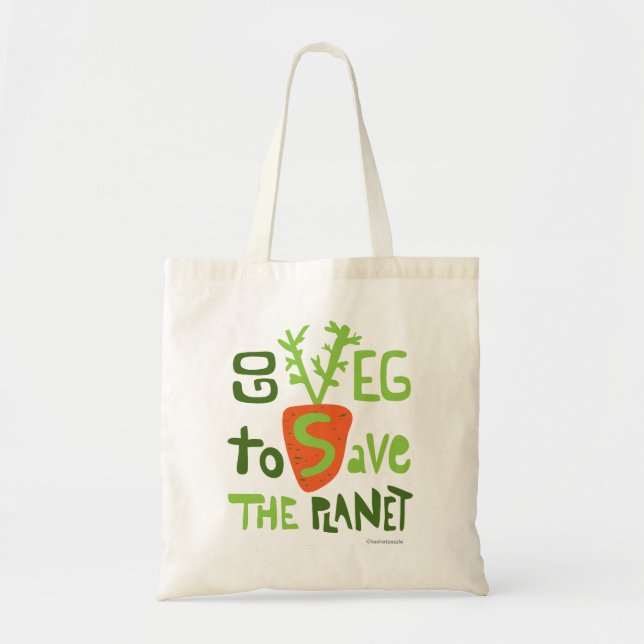 Vegan Vegetarian Doodle Lettering Bag (Front)