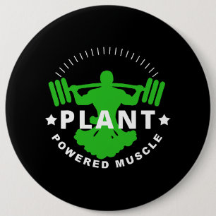 Vegan Vegetarian Plant Broccoli Bodybuilding Lift 6 Inch Round Button