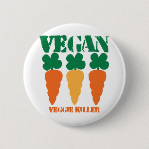 Vegan Veggie killer 2 Inch Round Button