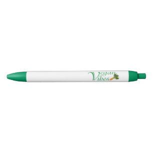 Vegan vibes black ink pen