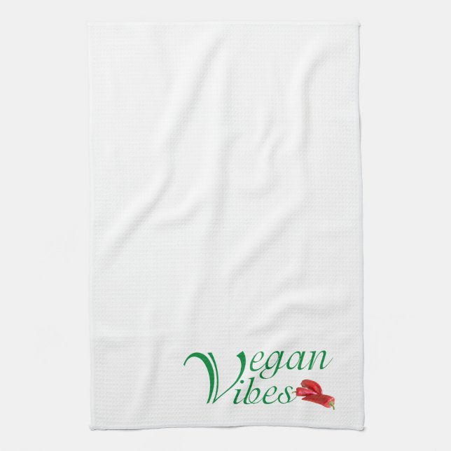 Vegan vibes kitchen towel (Vertical)