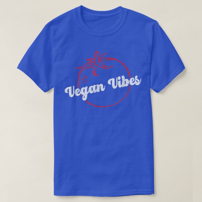Vegan Vibes Tomato, Veganism Vegetarian T-Shirt (Design Front)