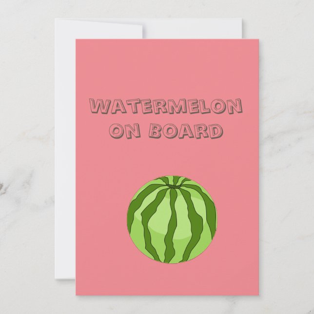 Vegan Watermelon Pregnancy Announcement Card (Front)