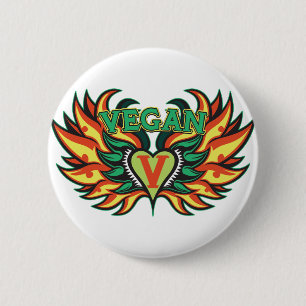 Vegan Wings 2 Inch Round Button