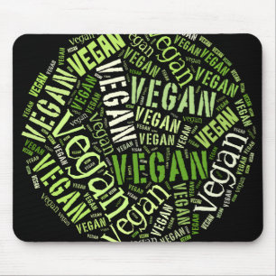 "Vegan" Word-Cloud Mosaic Mouse Pad