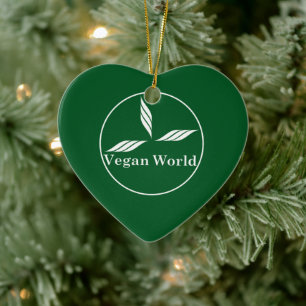 Vegan World-New Design/Logo Ceramic Ornament