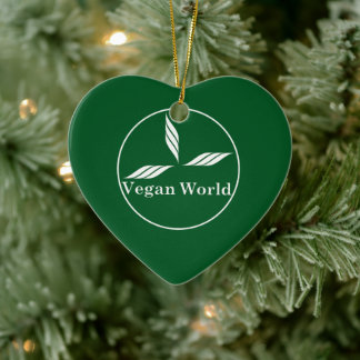 Vegan World-New Design/Logo Ceramic Ornament