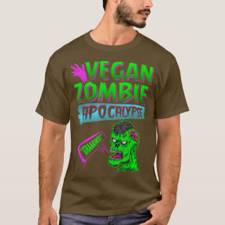 Vegan Zombie Apocalypse, Funny Vegetarian Hallowee T-Shirt