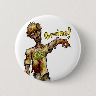 Vegan Zombie Wants Your Grains (button) 2 Inch Round Button