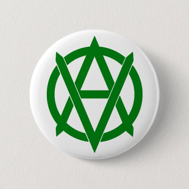 Veganarchism! 2 Inch Round Button (Front)