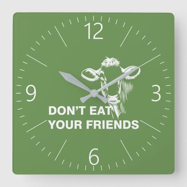 Veganism Square Wall Clock (Front)