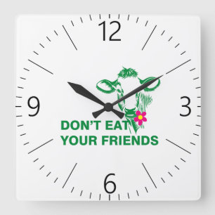 Veganism Square Wall Clock