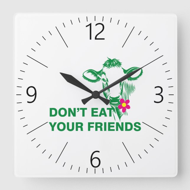 Veganism Square Wall Clock (Front)